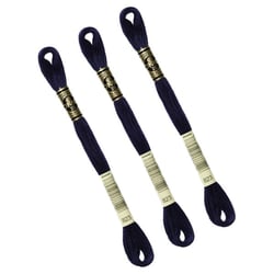 Lot de 3 échevettes 8m DMC Fil à broder mouliné 117 100% coton bleu marine 823