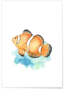 Affiche Enfant Poisson Clown | A3 : 29,7x42cm