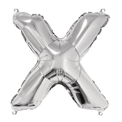 Ballon Lettre X, 40cm, 1pce. , argent
