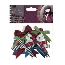 13 grands noeux en tissu pour scrapbooking et couture SANTORO 205