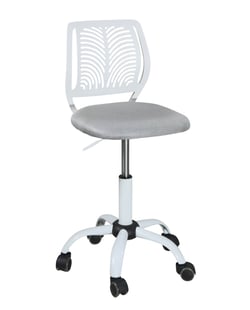 Chaise de bureau enfant pivotante réglable SAWI blanc gris