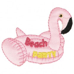 Lot de 3 écussons thermocollants bouées fun flamant rose 4,5x6cm
