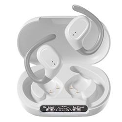 Ecouteurs Bluetooth Sport Etanche Avec Affichage LED Et Son Hifi 96H Autonomie Blanc YONIS