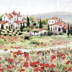 Lot de 4 serviettes en papier découpage collage 33 cm TOSCANE N 831