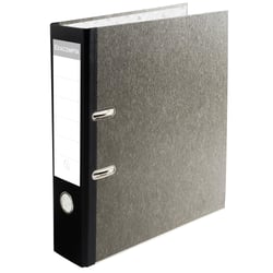 Classeurs à levier avec mécanique Prem'Touch - Papier marbré gris - Dos de 80 mm - A4 maxi. - Gris-dos noir - x 10 - Exacompta