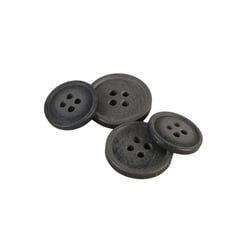 Lot de 3 boutons bio résine 4 trous gris anthracite