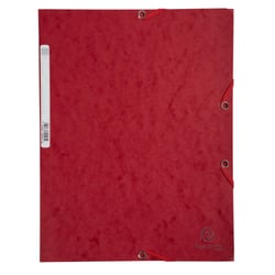 Chemise 3 rabats à élastiques carte lustrée 400g/m2 - A4 - Cerise - x 25 - Exacompta