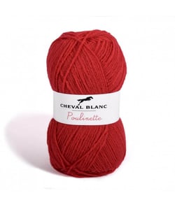 Pelote de laine à tricoter POULINETTE - Cheval Blanc 4 Rouge