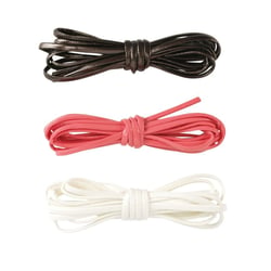 MégaCréa DIY - Cordon en cuir synthétique Corail chocolat et blanc 3mm 1,5m 3 pièces