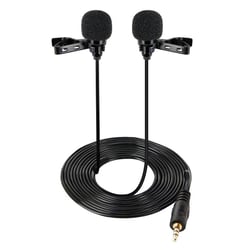 Microphone Lavalier Double Tête Pour Téléphone Ordinateur Caméra Réduction Bruit YONIS