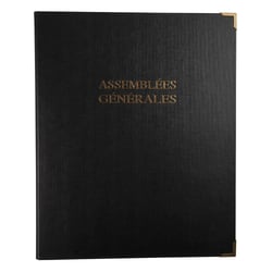 Reliure luxe avec recharge 297X210 Assemblées générales 100 feuillets foliotés 90g + 2 gardes - Noir - Le Dauphin