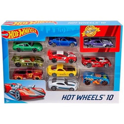 Coffret de 10 vehicules hot wheels - mattel - 54886 - petites voitures metal