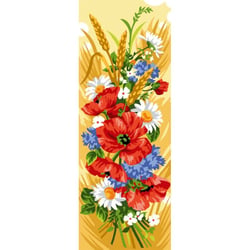 Canevas antique Fleurs des champs 30x65cm