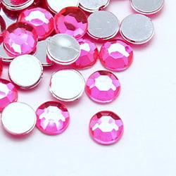 300 Perles Strass Cabochon Rond Strass Rose 2 mm Acrylique à coller - Dos Argenté