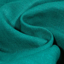Tissu Ramie Lin uni Vert émeraude