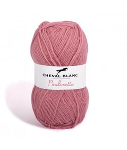 Pelote de laine à tricoter POULINETTE - Cheval Blanc 202 Rose