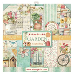 Pochette de 10 feuilles recto verso Garden Stamperia