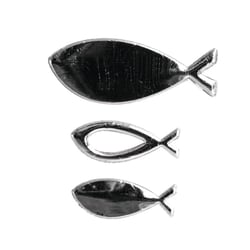 Motifs de cire Poissons, argent, assortis, 3 pces