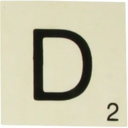 Grande lettre en bois façon scrabble 10 cm Lettre D