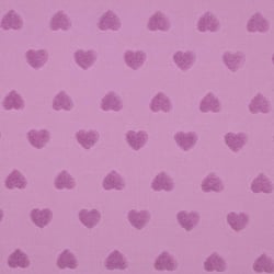 Tissu Maille cœur Amoria violet sur fond Parme - Au mètre
