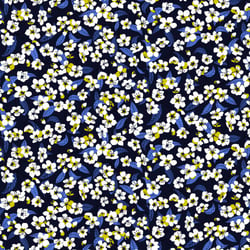 Tissu Coton imprimé Miyu sur fond Bleu marine