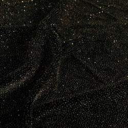 Tissu Velours ras Lurex Nova  paillettes Dorées sur fond Noir
