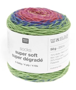 Laine à chaussette Socks Super Soft Super Dégradé 4 fils - Rico Design 04 Vert Rainbow