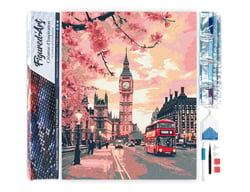 Diamond Painting Broderie Diamant Figured’Art 40x50cm toile entière roulée avec diamants carrés - Londres en fleurs