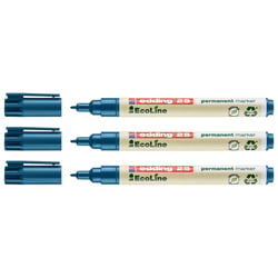 Lot de 3 marqueurs permanents pointe fine 1 mm - EDDING Ecoline 25 - Bleu
