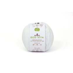 DMC - Fil Coton Recyclé Eco Vita 3mm 100g Tricot et Crochet Col. 001 blanc