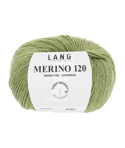 Pelote de laine à tricoter MERINO 120 - Lang Yarns Vert (297)