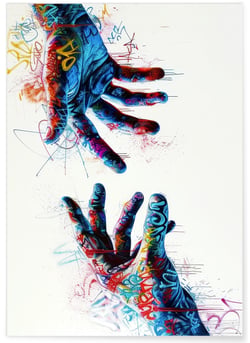 Affiche Mains Graffiti Pop Art | A3 : 29,7x42cm