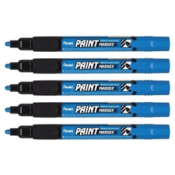 Lot de 5 marqueurs permanents PENTEL MMP20 PAINT MARKER - pointe ogive 2 mm - bleu
