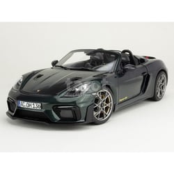 Voiture miniature de collection - NOREV - Porsche 718 Spyder RS 2023 - 1/18 - Forest Green Metal - Weissach Pack