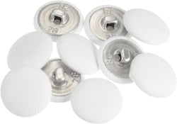 10 boutons à tige en métal recouverts de tissu blanc rond 14,5 mm - creation couture Diy