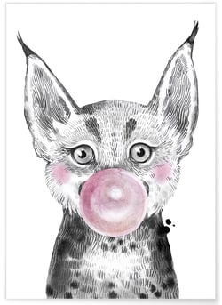 Affiche 'Bulle de Lynx Rose' | A3 : 29,7x42cm