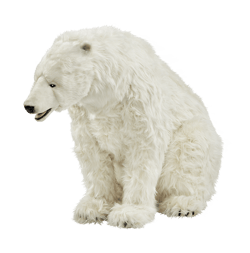 Hansa Peluche Geante Ours Polaire Assis 92 cm H et 155 cm L - Hansa Peluches Géantes - Jaune