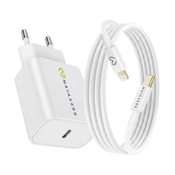 Mayaxess Chargeur Secteur pour iPhone 8 18W + Câble Lightning 1m Blanc