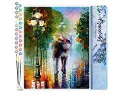 Peinture par Numéro Figured'Art - Pluie romantique - Kit de Loisir Créatif DIY Numéro d'Art Complet - 40x50cm sans châssis en bois