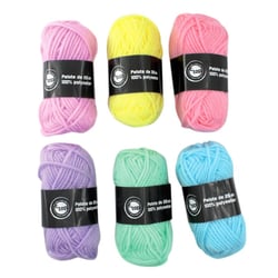 MégaCréa DIY - Laine Assortiment de couleurs classiques pastel 6 pelotes