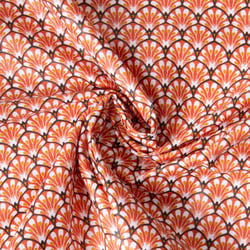 Tissu Coton enduit éventails Gaudi sur fond Terracotta