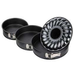 Set de 2 moules à manqué et 1 moule à manqué et savarin diamètres 20, 24 , 28 cm Zenker Black Metallic
