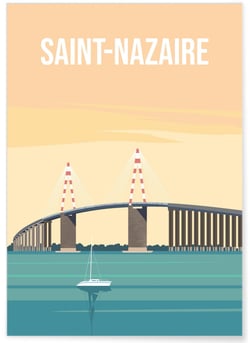 Affiche ville de Saint-Nazaire | A3 : 29,7x42cm