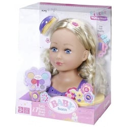 Grande tete a coiffer et a maquiller baby born sister deluxe 27 cm - zapf creation - poupee et accessoires