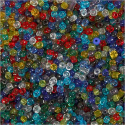 Perles rocaille multicolores transparent Ø 4 mm - 130 g