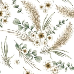 Lot de 4 serviettes en papier découpage collage 33 cm FLEUR FEUILLAGE FL 1008