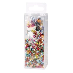 Mix paillettes et perles en verre + fil, 90g mélange et fil 50m x 0,3mm