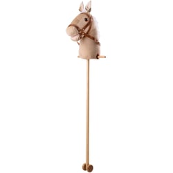 Cheval bâton en bois et velours côtelé - Bigjigs Toys