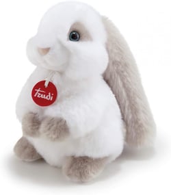 Peluche lapin Clemente gris et blanc - Trudi - Rouge