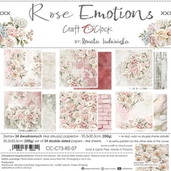 24 papiers scrapbooking 20 x 20 cm Craft O' Clock ROSE EMOTIONS